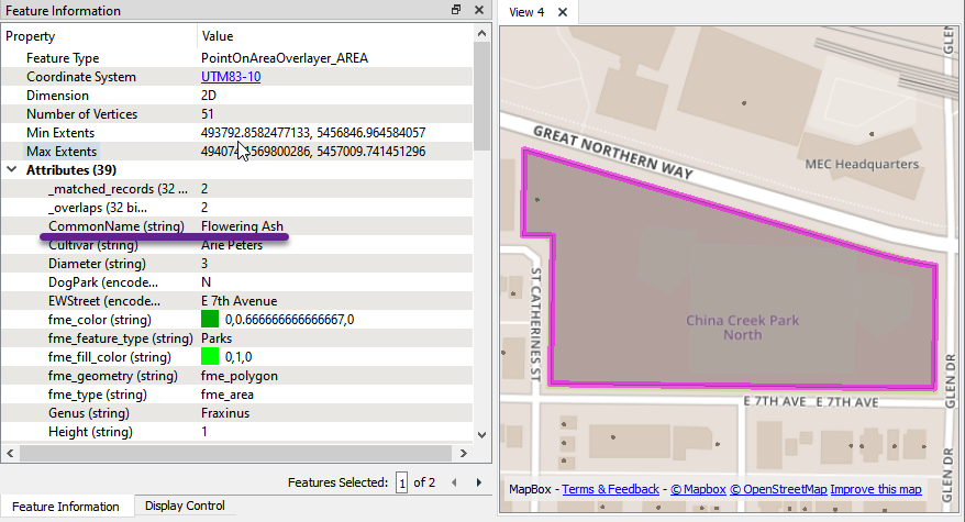 Attributes from one tree species